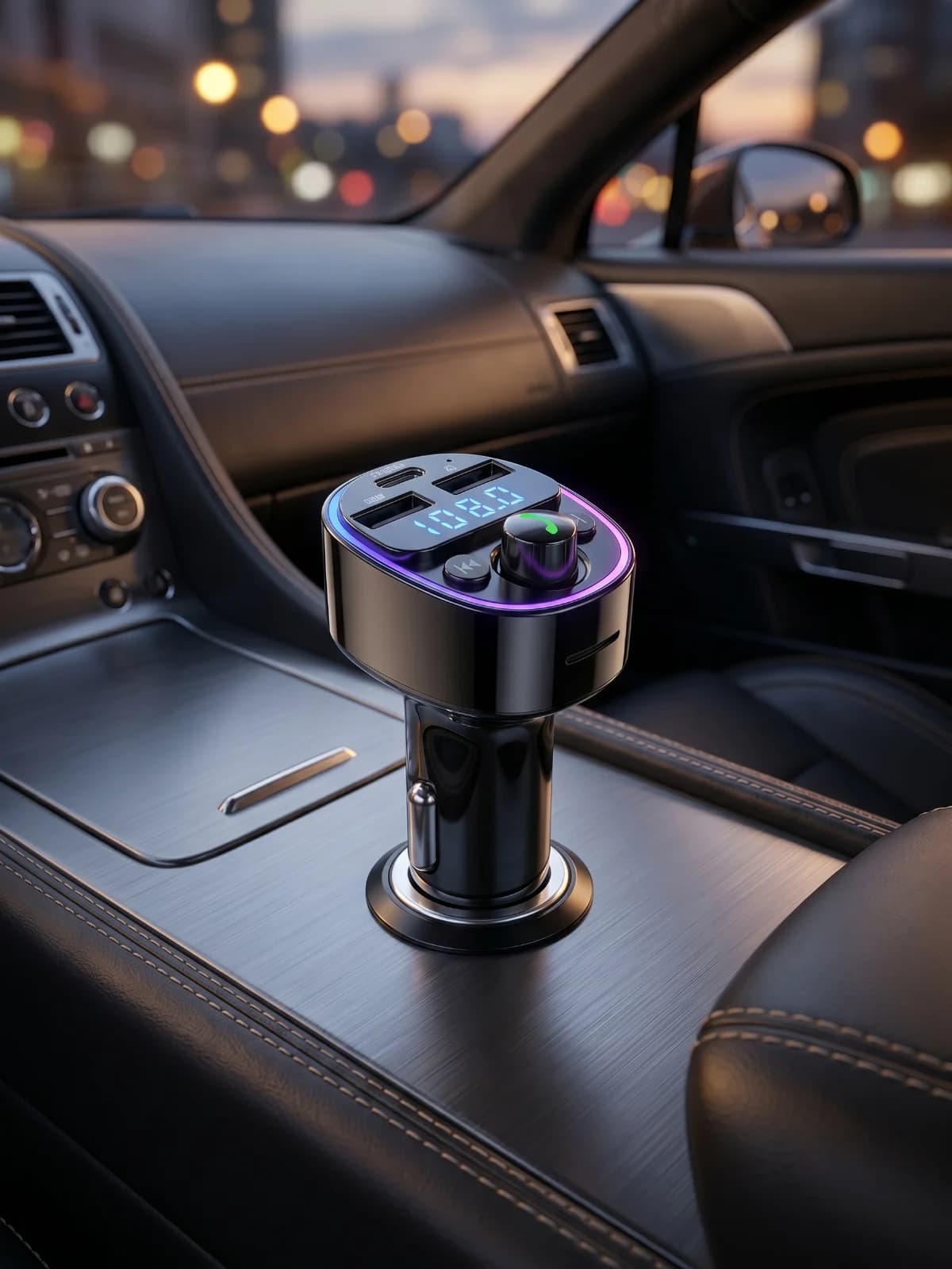 Transmissor FM Bluetooth Ecopower EP-11 com USB e USB-C