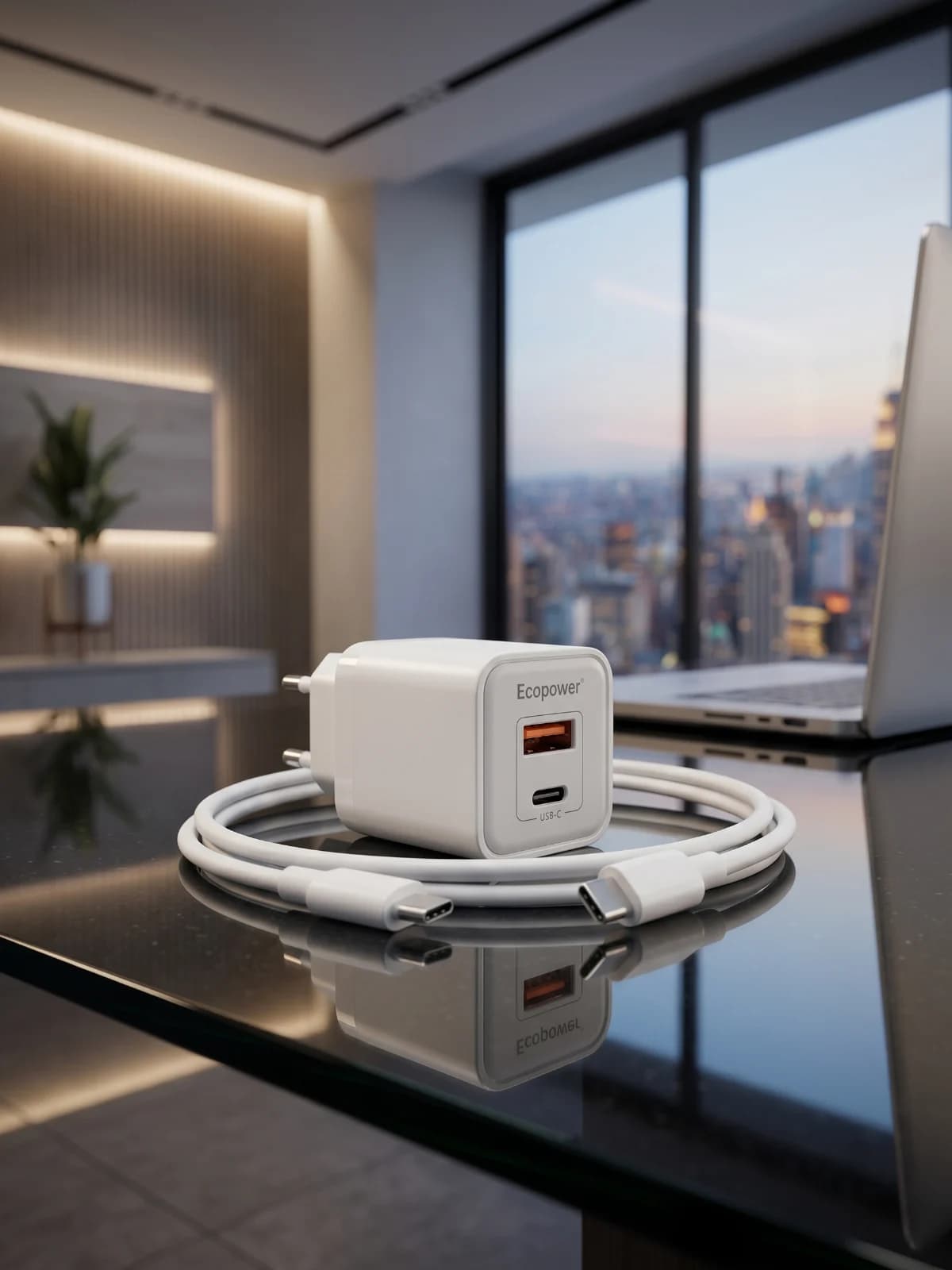 Carregador Turbo Ecopower EP-7202 25W USB-C + USB-A