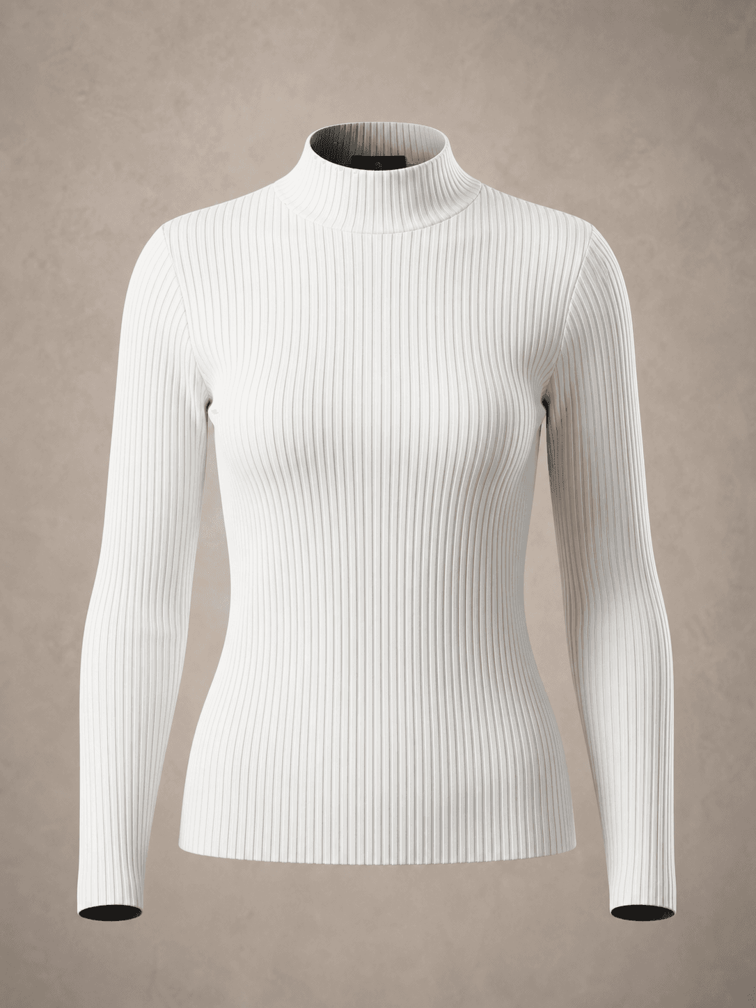 Blusa Feminina Canelada de Gola Alta Branca