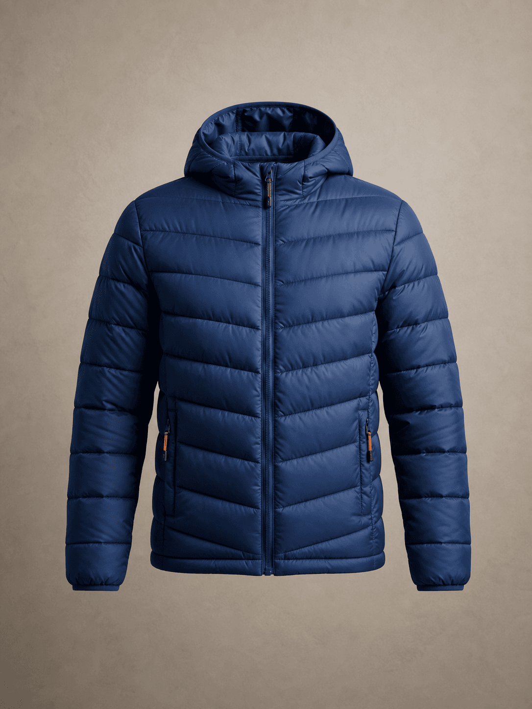 Jaqueta Puffer Leve com Capuz Azul